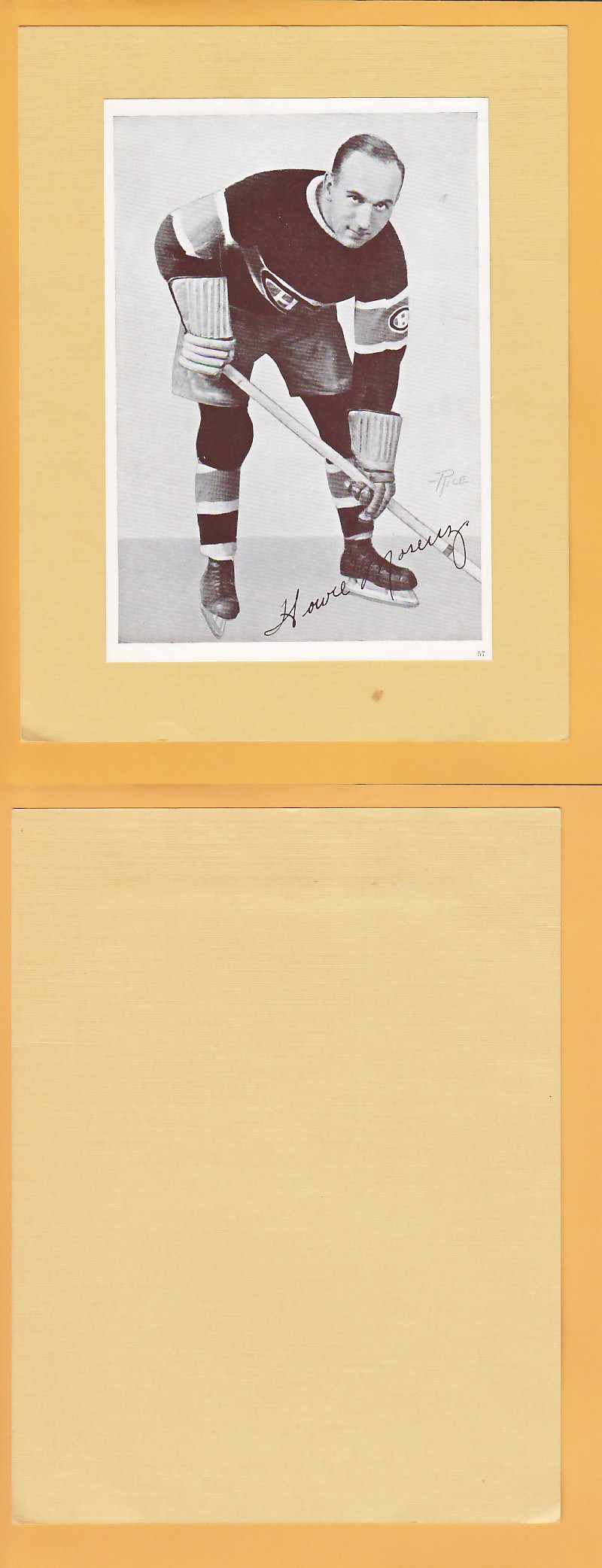 1935-40 CROWN BRAND PHOTO #57 HOWIE MORENZ photo